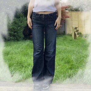 blue low rise womens straight leg jeans